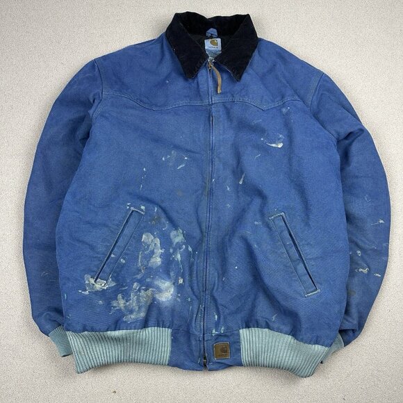Carhartt Other - VTG Carhartt Jacket J14 Men’s XL Tall Blue Santa Fe Quilted Line Western
